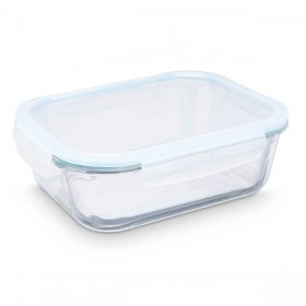 Porta pranzo Vivalto C2-2260K Trasparente Silicone Vetro Borosilicato 2,2 L 27 x 9 x 22 cm (6 Unità)