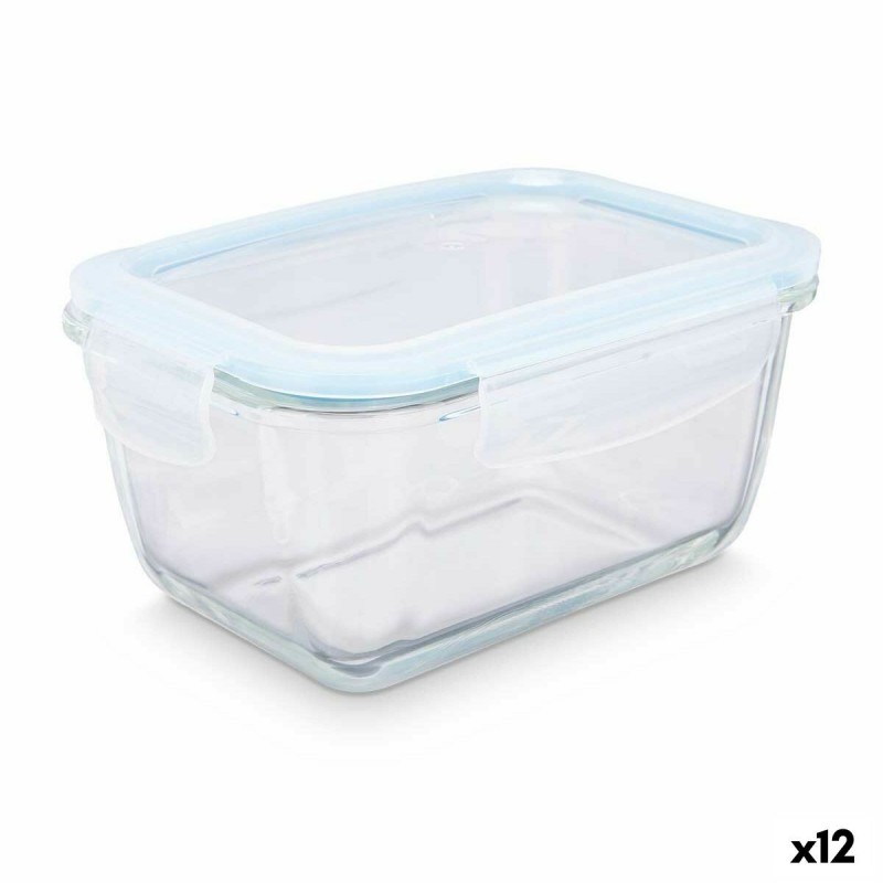 Porta pranzo Vivalto 90553 Trasparente Silicone Vetro Borosilicato 950 ml 18 x 8,8 x 13,5 cm (12 Unità)