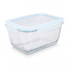 Porta pranzo Vivalto 90553 Trasparente Silicone Vetro Borosilicato 950 ml 18 x 8,8 x 13,5 cm (12 Unità)