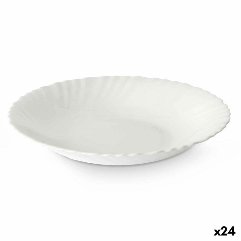 Piatto Fondo Vivalto LSP-85 Bianco Vetro opalino 21,5 x 3 x 21,5 cm (24 Unità)