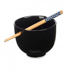 Ciotola Kinvara B10067A-N Nero Bambù 24 x 10,7 x 13,3 cm Bacchette asiatico/oriental (12 Unità)