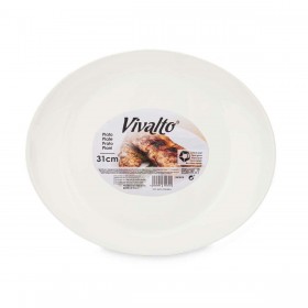 Piatto da pranzo Vivalto LYBP-120 Bianco Vetro opalino 30,5 x 3 x 26 cm (18 Unità)