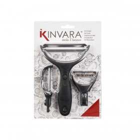 Set di Pelapatate Kinvara KT190129 Acciaio inossidabile polipropilene ABS Testine Intercambiabili 3 Pezzi (24 Unità)