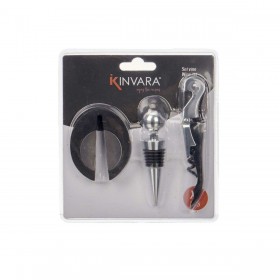 Set di Accessori per il Vino Kinvara KT180219 Acciaio inossidabile polipropilene 3 Pezzi (24 Unità)
