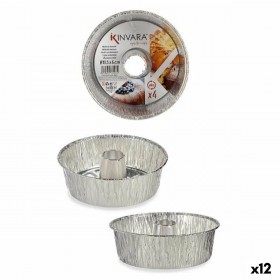 Set di Stampi da Pasticceria Kinvara 30286C Argentato Alluminio 19,5 x 19,5 x 6 cm 4 Pezzi (12 Unità)