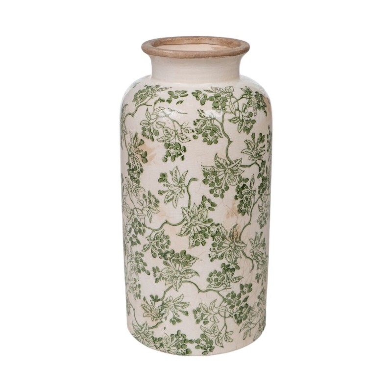 Vaso Romimex Verde Beige Porcellana 14 x 26 x 14 cm