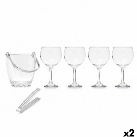 Secchiello per il ghiaccio Vivalto 11444 Trasparente Metallo Cristallo 14,5 x 12 x 12,5 cm 4x (10,5 x 20 cm) Calici (2 Unità)