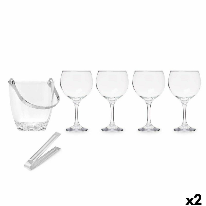 Secchiello per il ghiaccio Vivalto 11444 Trasparente Metallo Cristallo 14,5 x 12 x 12,5 cm 4x (10,5 x 20 cm) Calici (2 Unità)