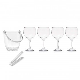Secchiello per il ghiaccio Vivalto 11444 Trasparente Metallo Cristallo 14,5 x 12 x 12,5 cm 4x (10,5 x 20 cm) Calici (2 Unità)