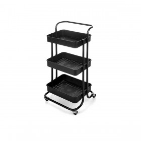 Carrello da Cucina Kinvara WR4338-TJ PRO.1 Nero Metallo polipropilene 42 x 86 x 35,5 cm 3 Compartimenti