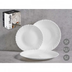 Set di Stoviglie Vivalto F-LXP95-75-F-LSP85 Bianco Vetro opalino (2 Unità)
