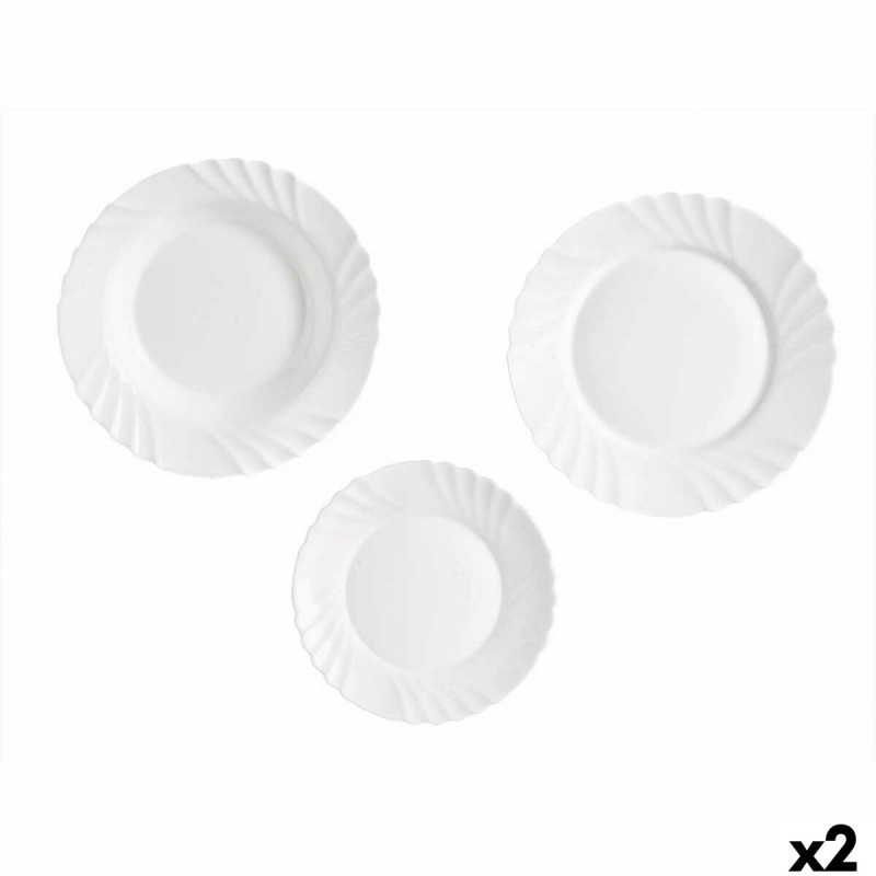 Set di Stoviglie Vivalto F-LBP100-80-90 Bianco Vetro opalino (2 Unità)