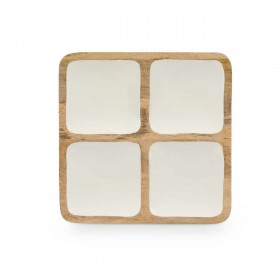 Vassoio con Scompartimenti MALI-991 W Bianco 29,5 x 3 x 29,5 cm (6 Unità)