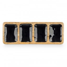 Vassoio con Scompartimenti MALI-941 B Nero 46 x 3 x 17 cm (6 Unità)