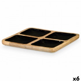 Vassoio con Scompartimenti MALI-991 B Nero 31 x 3 x 31 cm (6 Unità)