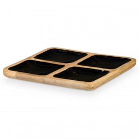 Vassoio con Scompartimenti MALI-991 B Nero 31 x 3 x 31 cm (6 Unità)