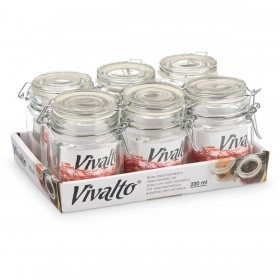 Barattolo di Vetro Vivalto 01-1605 Trasparente 200 ml (6 Unità)