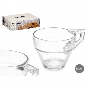 Tazza di caffè e tè Vivalto ZLQ02/BHA6 Trasparente Vetro 199 ml (6 Unità)