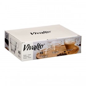 Tazza di caffè e tè Vivalto ZLQ02/BHA6 Trasparente Vetro 199 ml (6 Unità)