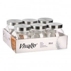 Biscottiera Vivalto CW-74-5/TH6 Trasparente Vetro 700 ml 11,5 x 12 x 8 cm (6 Unità)