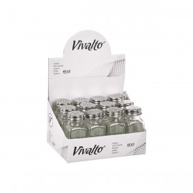 Saliera Vivalto YHP-F0409/DH12 Trasparente Metallo Vetro 4 x 9 x 4 cm (12 Unità)