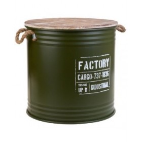 Cesto per i Panni Sporchi Alexandra House Living Factory Verde Canapa Metallo Legno di abete