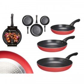 Set di padelle Kinvara 2 Nero Rosso Alluminio Bachelite 20 x 4 cm 28 x 5 cm 24 x 4,5 cm (6 Unità)