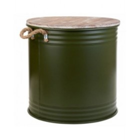 Cesto per i Panni Sporchi Alexandra House Living Factory Verde Canapa Metallo Legno di abete
