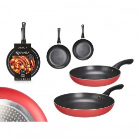 Set di padelle Kinvara 4 Nero Rosso Alluminio Bachelite 22,5 X 4,3 cm 26 x 4,7 cm (6 Unità)
