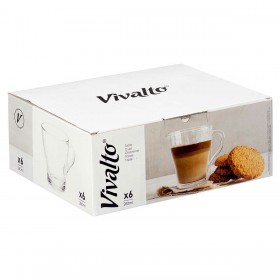 Tazza di caffè e tè Vivalto 1 Trasparente Vetro 280 ml (6 Unità)