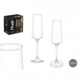 Calice da champagne Vivalto REJ6323/BHZ6 Trasparente Vetro 250 ml (6 Unità)