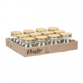 Vaso Vivalto CWDH04-12PK Trasparente Dorato 300 ml (12 Unità)