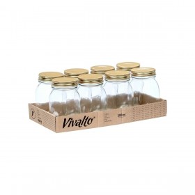 Vaso Vivalto CWDH03-8PK Trasparente Dorato 500 ml (8 Unità)