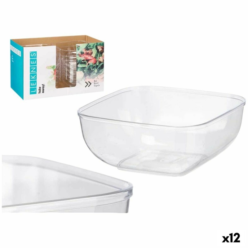 Set di piatti Leknes CK80688-1 Trasparente Plastica 5 L 25,5 x 12,3 x 25,5 cm (12 Unità)