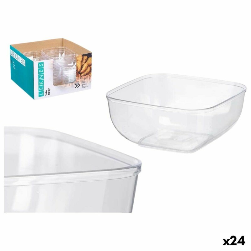 Set di Ciotole Leknes CK80688 Trasparente Plastica 800 ml 15,3 x 7 x 15,3 cm (24 Unità)