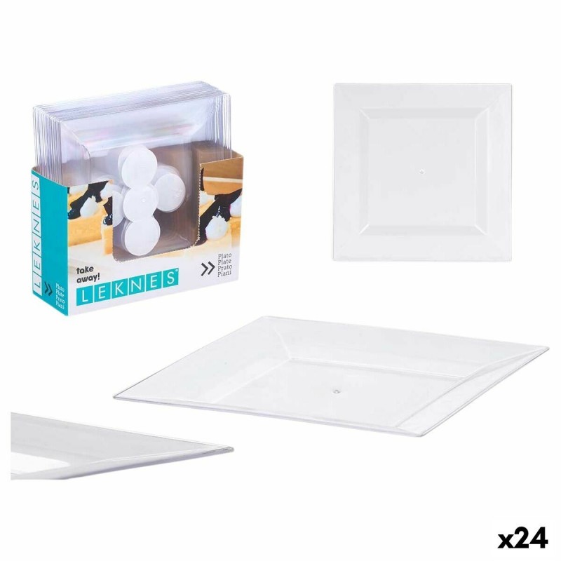Set di piatti Leknes CK80668-2-T Trasparente polistirene Plastica 20,3 x 1,5 x 20,3 cm (24 Unità)