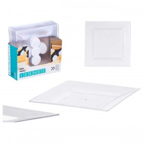Set di piatti Leknes CK80668-2-T Trasparente polistirene Plastica 20,3 x 1,5 x 20,3 cm (24 Unità)