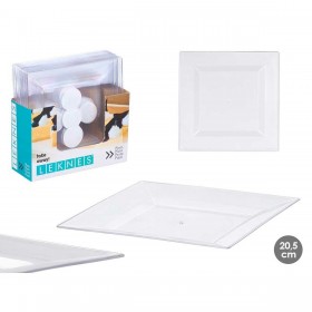 Set di piatti Leknes CK80668-2-T Trasparente polistirene Plastica 20,3 x 1,5 x 20,3 cm (24 Unità)