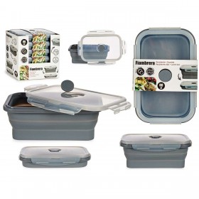 Porta pranzo Kinvara CH19130-2 Grigio Trasparente ABS 800 ml (6 Unità)