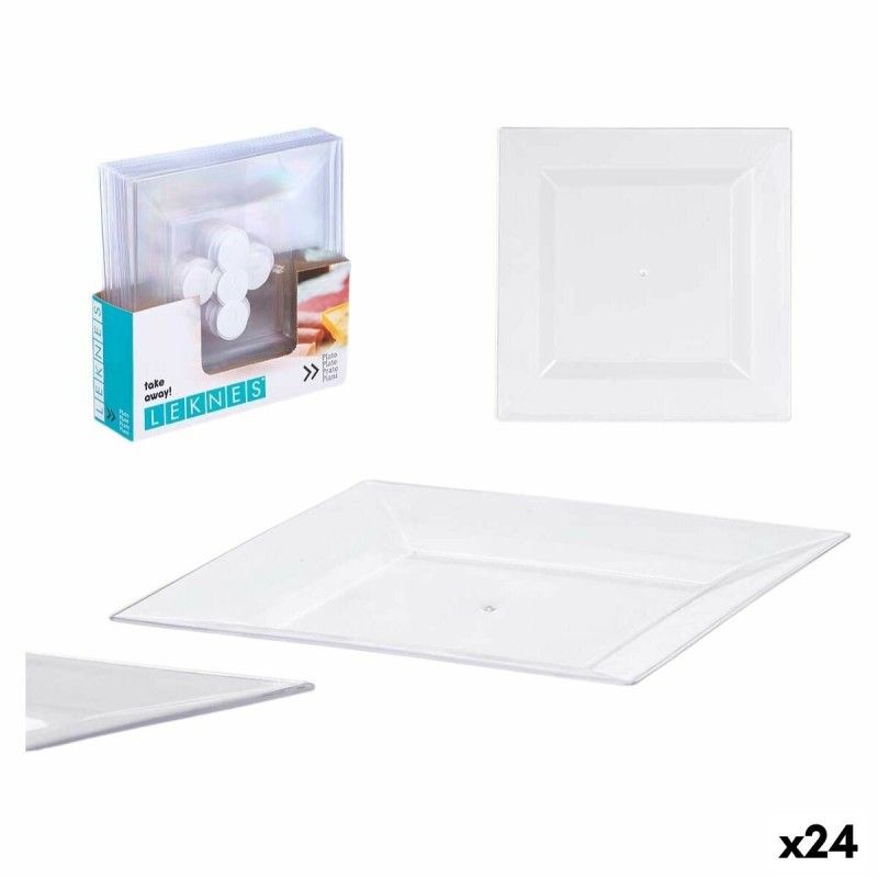 Set di piatti Leknes CK80668-1-T Trasparente polistirene Plastica 27,3 x 2,3 x 27,3 cm (24 Unità)