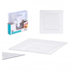 Set di piatti Leknes CK80668-1-T Trasparente polistirene Plastica 27,3 x 2,3 x 27,3 cm (24 Unità)