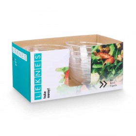 Set di piatti Leknes CK80678-1 Trasparente Plastica 3,5 L 25,5 x 12,5 x 25,5 cm (12 Unità)