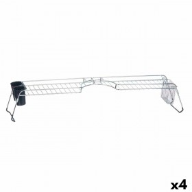 Scolapiatti Allungabile per Lavello Kinvara W3422A-1 Nero Argentato Metallo polipropilene 44 x 11 x 16 cm (4 Unità)