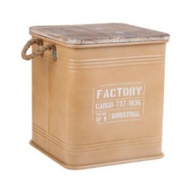 Sgabello Alexandra House Living Marrone Metallo Corda Legno di abete 36 x 36 x 39 cm