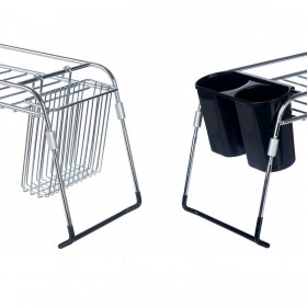 Scolapiatti Allungabile per Lavello Kinvara W3422A-1 Nero Argentato Metallo polipropilene 44 x 11 x 16 cm (4 Unità)