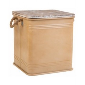 Sgabello Alexandra House Living Marrone Metallo Corda Legno di abete 36 x 36 x 39 cm