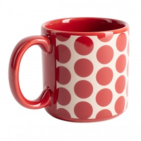 Set di Tazze Benetton Rosso Gres Pois 4 Pezzi