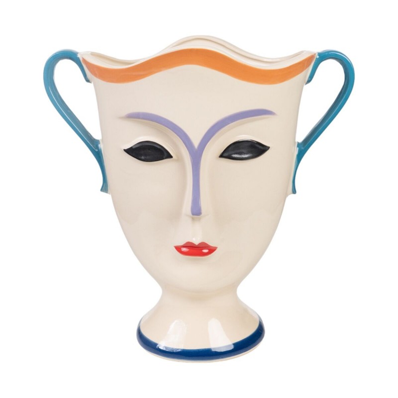 Vaso Romimex Multicolore Ceramica Viso 34 x 36 x 19 cm Con manici
