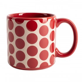 Set di Tazze Benetton Rosso Gres Pois 4 Pezzi