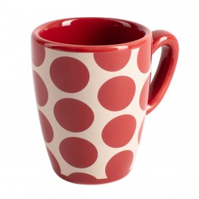 Set da Caffè Benetton Rosso Gres Pois 4 Pezzi